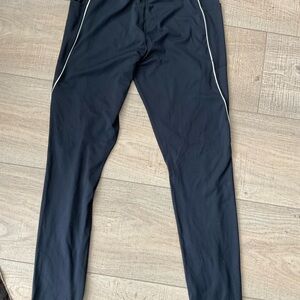 White outline black Victoria Secret workout leggings